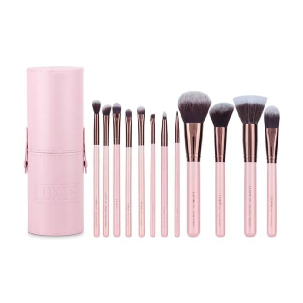 NIB Luxie Rose Gold Brush 13 Piece Set with Case